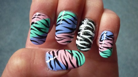 Zebra nail art by Julia